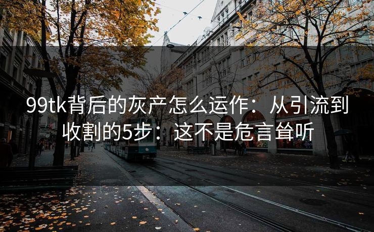 99tk背后的灰产怎么运作：从引流到收割的5步：这不是危言耸听
